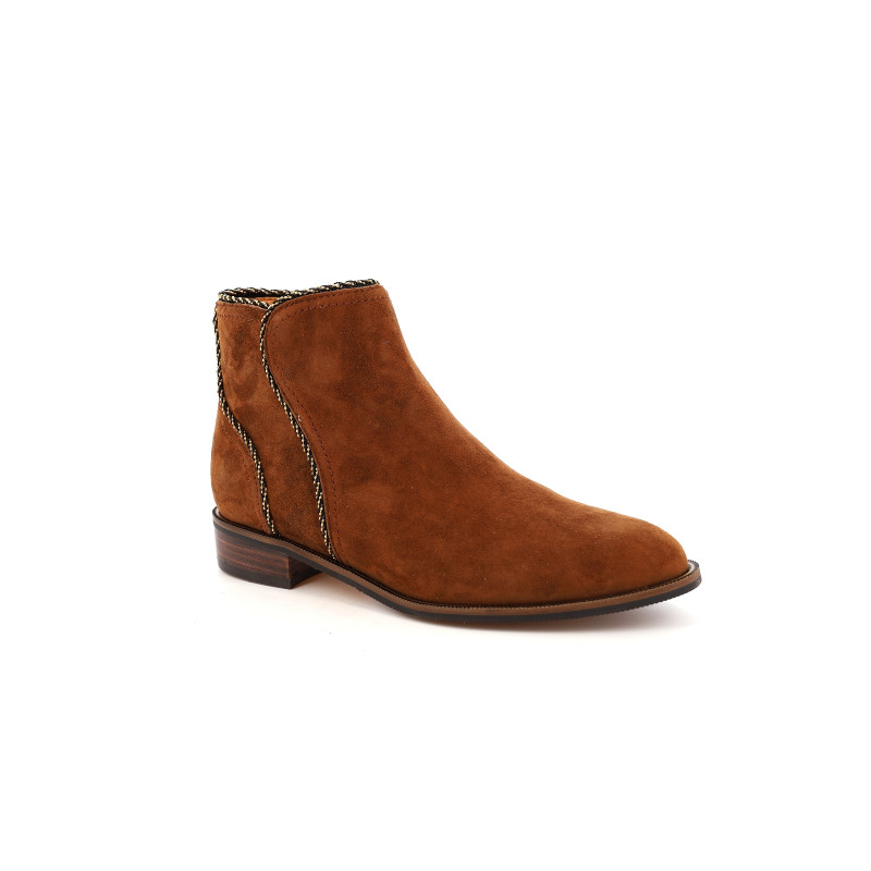 Bottines femme Mam’Zelle SPOT marron cuir velours