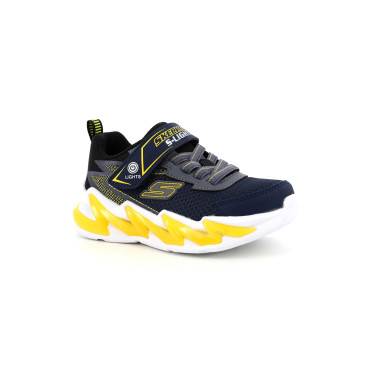 Basket lumineuse Skechers Light Surge bleu jaune | Chaussures du Château