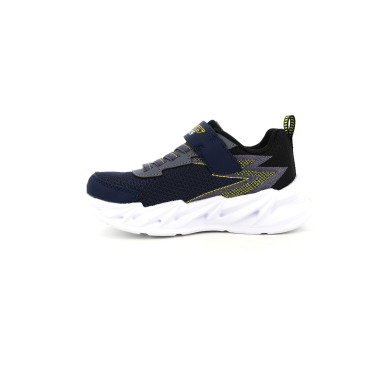 Basket lumineuse Skechers Light Surge bleu jaune | Chaussures du Château