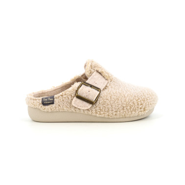 Chaussons Mule Femme Confort Mima New Beige | Chaussures du Château