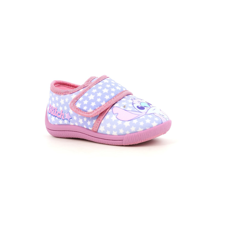 Chaussons enfant Leomil Stitch bleu rose à scratch