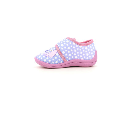 Chaussons enfant Leomil Stitch bleu rose à scratch