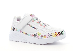SKECHERS UNO LITE HEART CRAZE<br>Multi Blanc