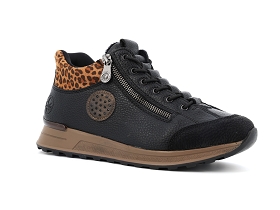 RIEKER N1457<br>Noir Leopard