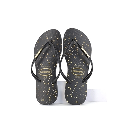 HAVAIANAS SLIM METAL PRINT 4141363<br>Noir Or