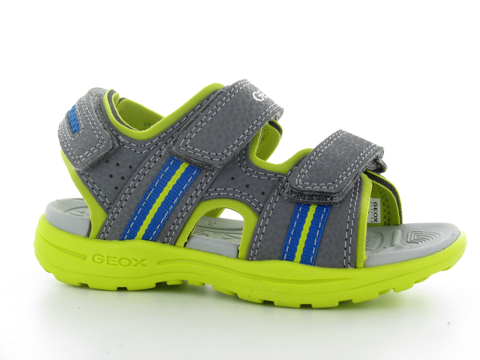 Chaussures du Chateau Geox nu pied geovanieti j825xb 24 35 gris vert garcon
